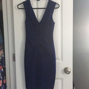 Navy Blue v-neck form fitted dress